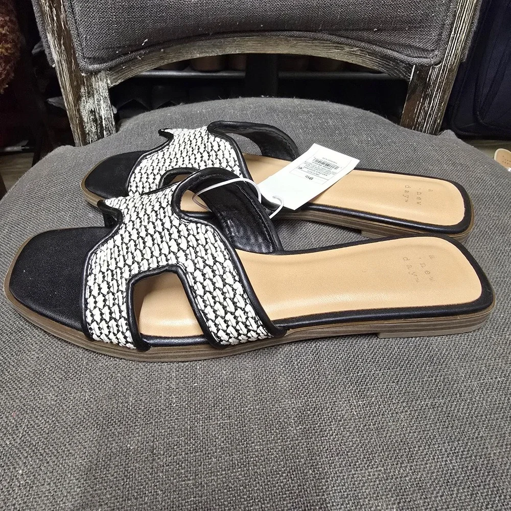 Women's Nina Sandals with Memory Foam Insole A New Day™ Onyx Size 10